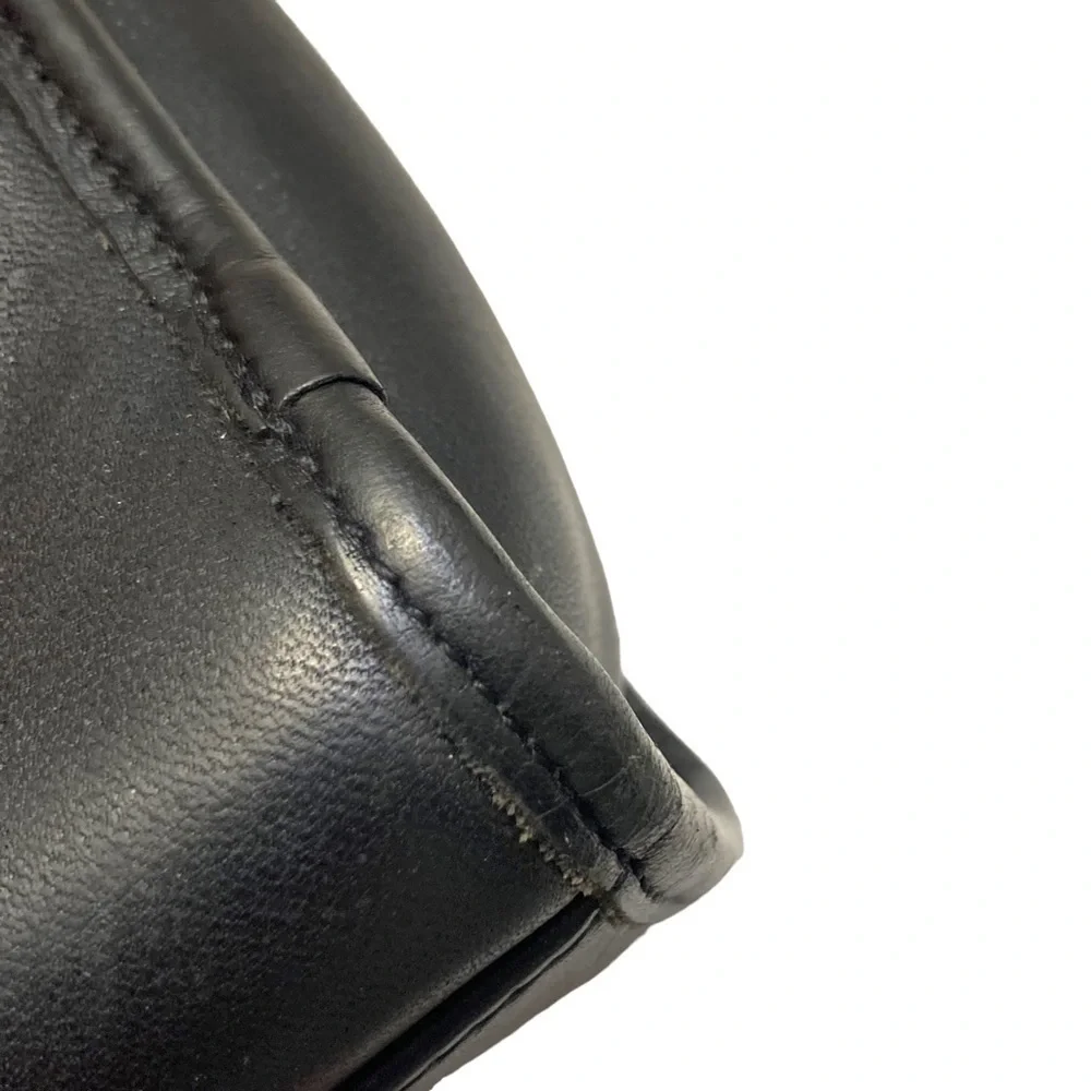 Coach 9870 black leather court bag made in turkey black